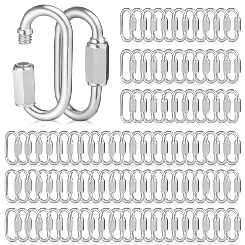 Image of Zonon 100 Pcs Chain Link Heavy Duty Quick D Shape Link Galvanized Chain Connector Link for Safety Chains Hammock Gym Outdoor Traveling Equipment M3.5