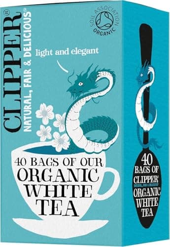 Image of Clipper Organic White Tea Bags | 40 Bags of White Tea from China | for Home or Office | Herbal Tea Bags | Natural, Unbleached Teabags | Sustainable, Plant-Based & Biodegradable Teabags