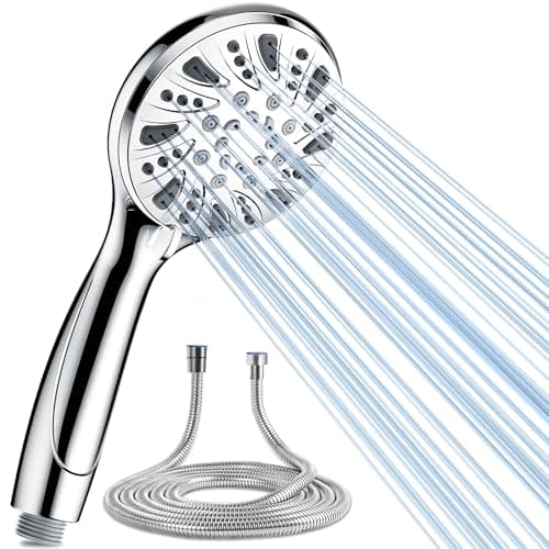 Image of Magichome Shower Head and Hose 1.5m, High Pressure Powerful Chrome Shower Head with 5 Modes, Universal Handheld Showerhead for Low Water Pressure