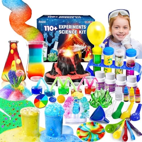 Image of JOPSHEEN 110+ Science Experiments Kits for Kids, Science Projects S.T.E.M Activies Toys Gifts for Boys & Girls, Chemistry Set, Volcano Eruption, Scientist Educational Toys