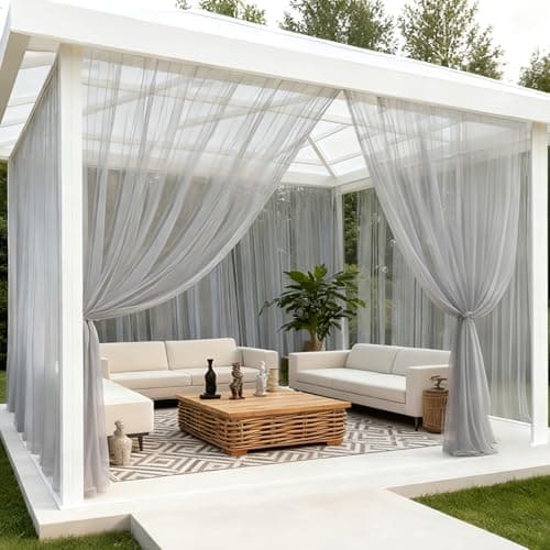 Image of Outdoor Mosquito Netting 10.5ft x 10ft (320x305cm), 30GSM High-Density Fine Mesh for Gazebo Side Wall & Pergola, DIY Cut to Size Bug Screen for Large Garden Canopy, UV-Resistant Breathable Shield