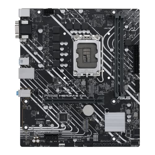 Image of ASUS PRIME H610M-E D4-CSM mATX Motherboard, Intel H610, LGA1700, DDR4, PCI 4.0, Realtek 1Gb Ethernet, Realtek 7.1 Surround, 2xM.2, 4xSATA 6GB/s, USB 3.2 Gen 1, Armoury Crate, Black