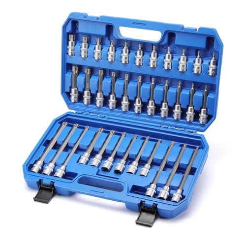 Image of Mayouko 34 PCS 1/2" Drive Torx Bits Socket Set, T20-T80, CR-V&S2 Steel