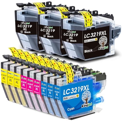 Image of KINGJET LC3219XL Ink Cartridges 12 Pack for Home & Office High Yield Replacement for Brother LC3217 LC3219XL Multipack, for MFC-J5330DW J5335DW J5730DW J5930DW J6530DW J6930DW J6935DW