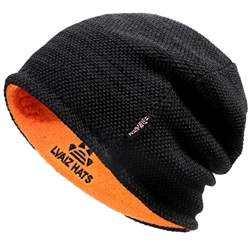 Image of Lvaiz Hats Mens Winter Beanie Hat Warm Fleece Lined Skull Cap for Men Reversible Women Windproof Watch Hat Knit Warm Unisex Beanie