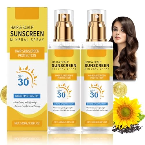Image of Hair & Scalp Sunscreen Mineral Spray, Hair & Scalp Sun Protection Spray SPF30, UV Hair Sunscreen Mist Non-greasy, 100ml (2)