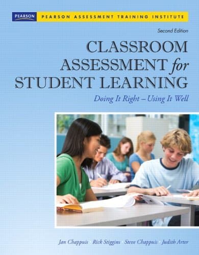 Image of [ CLASSROOM ASSESSMENT FOR STUDENT LEARNING: DOING IT RIGHT - USING IT WELL [WITH CDROM] ] Chappuis, Jan (AUTHOR ) Oct-06-2011 Paperback