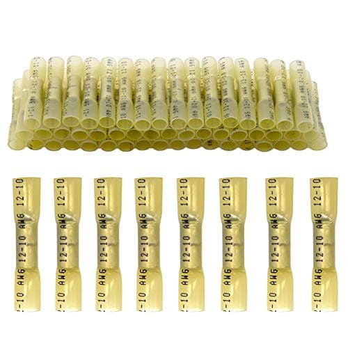 Image of CEEYSEE 50Pcs of Yellow Heat Shrink Butt Connector 12-10 AWG Insulated Waterproof Marine Automotive Wire Crimp Terminal(RTY)