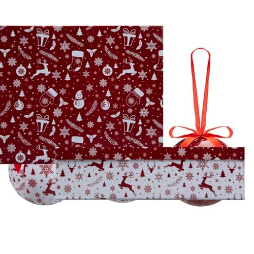Image of VFM e-Store - Christmas Bauble Decoration Pattern Boxed X 12 Stocking Filler Xmas Present Celebration Festive Winter Ornaments - 12 Piece 7. 5cm Bauble Set