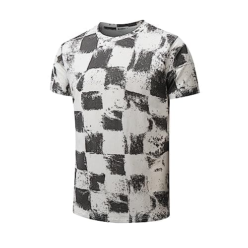 Image of RONOMO Men's Round Neck Short Sleeved T-Shirt | Medium Elasticity | Soft and Breathable | Pre Shrunk Treatment| (GZ White M)