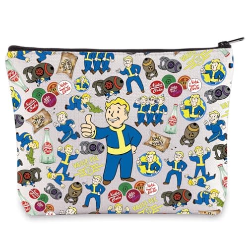 Image of WZMPA Fallout Boy Makeup Bag Arms Gifts Nuka Cola Sign Makeup Zipper Pouch Bag Vault Tech Merchandise (Vault-Tec 33)