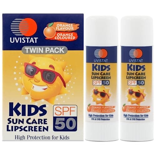 Image of Uvistat Kids Sun Care Lipscreen | SPF50 | Moisturising Lip Balm for Kids | Prevent Dry and Chapped Lips | 2 Tubes