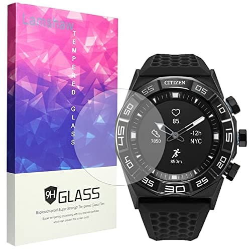 Image of Giaogor Screen Protector Compatible with Citizen CZ Smart Hybrid Smartwatch 44 mm, 9H Hardness Tempered Glass Screen Protector for Citizen CZ Smart Hybrid Smartwatch 44 mm (Pack of 3)