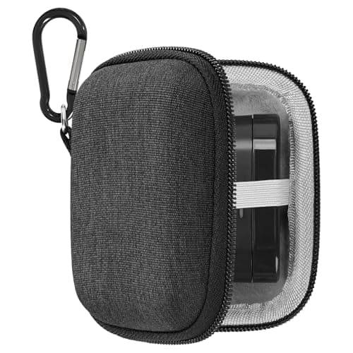 Image of Geekria Shield Earbuds Case Compatible with Bowers & Wilkins Pi8, PI7, PI5, Replacement Hard Shell Travel Carrying Bag with Carabiner Clip (Dark Grey)