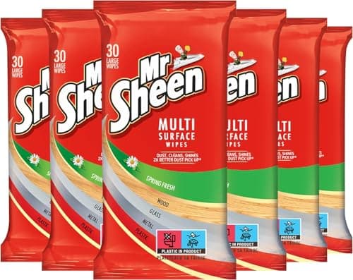 Image of Mr. Sheen Furniture Wipes Spring Fresh Scent, Multiple Surface Wipes, 30 per pack, Pack of 6, 6 x 30 wipes