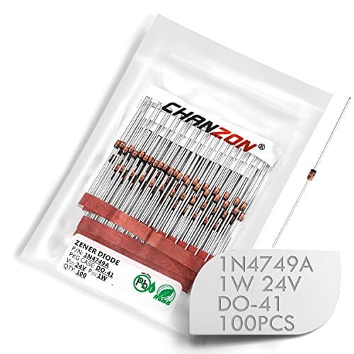 Image of (Pack of 100 Pieces) Chanzon 1N4749A 1N4749 Power Zener Diode 1W 24V DO-41 (DO-204AL) Axial Diodes 1 Watt 24 Volt