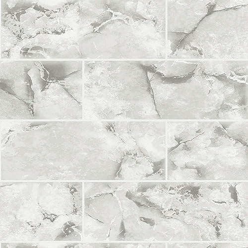 Image of Holden Decor Tiling on a Roll Odeon Marble Tile Dove Wallpaper 89391 - Kitchen