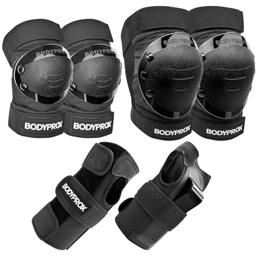 Image of BODYPROX Knee Pads Elbow Pads Wrist Guards Set for Inline skating, Skateboarding, Roller Derby and BMX Ride. (Large)