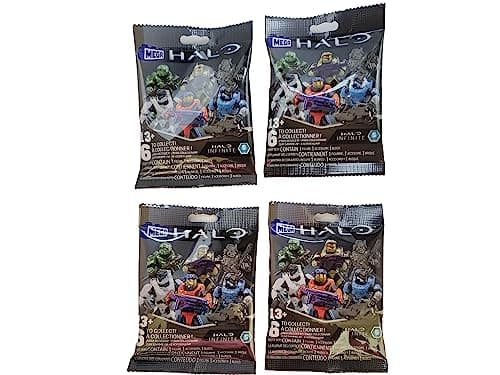 Image of Mega Construx Halo Infinite Series 5 Mini Figures – Pack of 4 Blind-Bag Spartans | Collectible 2″ Buildable Figures | Ages 13+