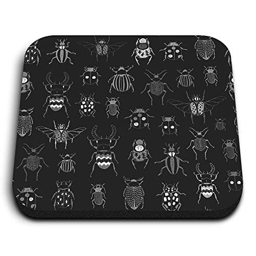 Image of 1 x Square MDF Fridge Magnet - Colorful Beetles Bugs Insect 36839