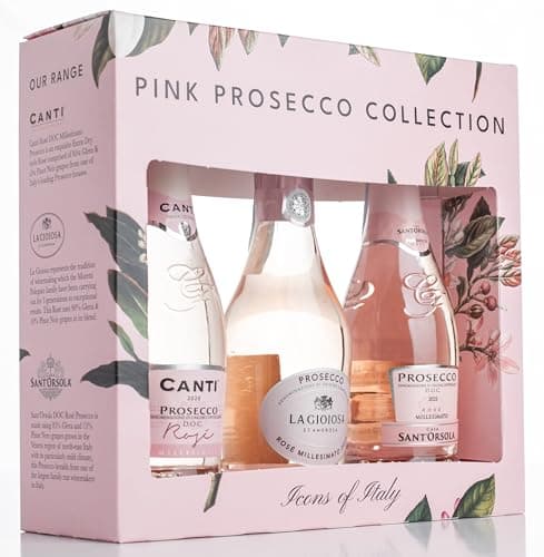 Image of Pink Prosecco Collection - a gift box of 3 of Italy’s most famous Rosé Prosecco brands; Canti, La Gioiosa & Sant’Orsola - 3 x 20cl bottles