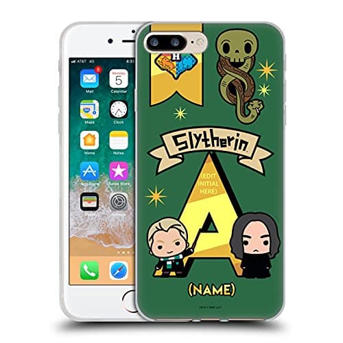 Image of Head Case Designs Officially Licensed Custom Customised Personalised Harry Potter Name Slytherin Deathly Hallows L Gel Case [Military Grade] Compatible With Apple iPhone 7 Plus/iPhone 8 Plus