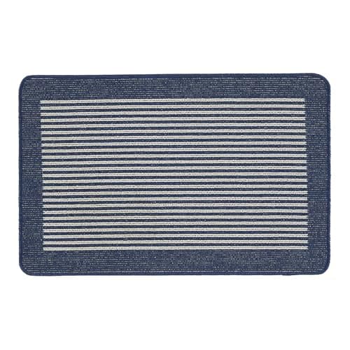 Image of My Stain Door Mat, Stain Resistant, Perfect for Indoor Use, Front Door, Entryway and Patio, Stripe Navy 50x75cm