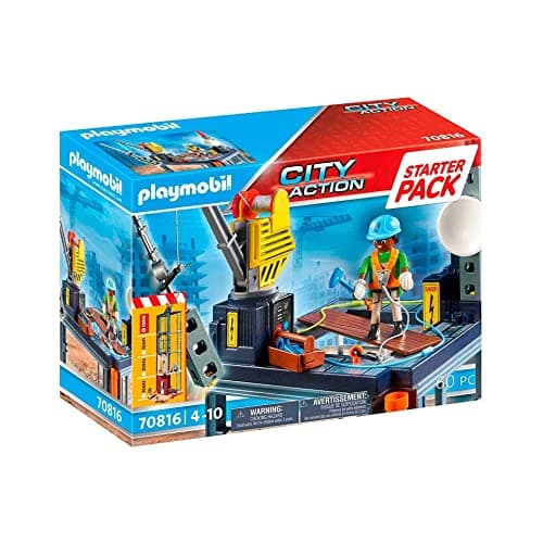 Image of Playmobil City Action 70816 Starter Pack – Construction Site, Toys for Children Ages 4+
