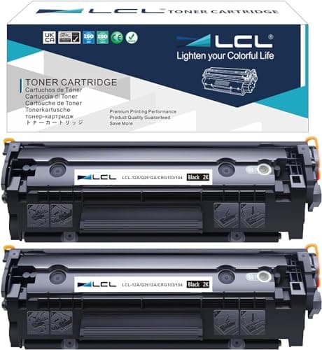 Image of LCL Q2612A Toner Cartridge Replacement for HP 12A Q2612A Q2612AD Replacement for HP LaserJet 1010 1015 1012 1018 1020 1022 1022n 1022NW 3015 3030 3050 3052 3055 M1005 M1319 M1319F Printer (2PK Black)