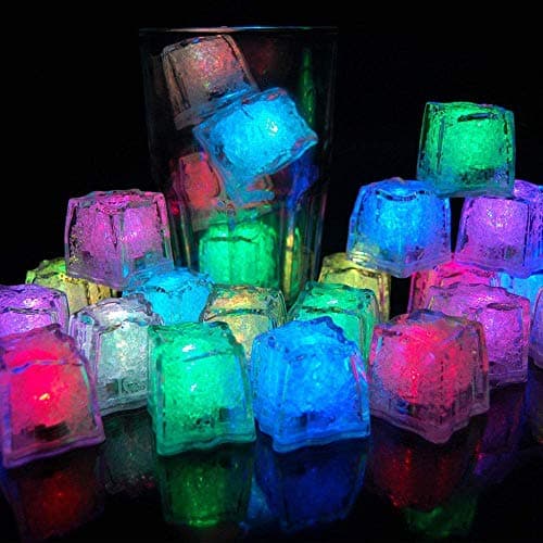 Image of 12 Pack Light-up LED Ice Cubes for Drinks Wine Whiskey Color Changing Light Multicolor, LED Ice Cubes Liquid Sensor Water Activated Glowing, Best for Party Christmas Wedding Decoration