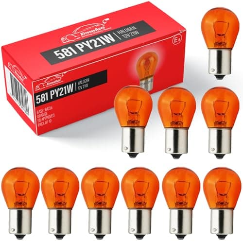 Image of Xtremeauto X10 581 PY21W Bulbs - Car Indicator Bulbs, X10 12V Indicator Bulbs Orange Amber Bayonet 21W Car Lights Indicators Bulb 12 21W Bulb Orange Indicator Bulbs 12V