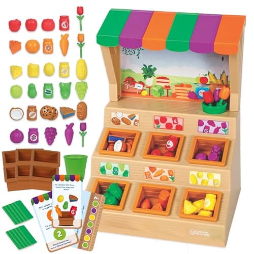 Image of Learning Resources Mini Farmstand Sorting Set, Play Food, Play Kitchen, Sorting Toy, Kitchen Playset, Ages 3+