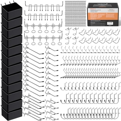 Image of INCLY 278PCS Pegboard Accessories Organizer Kit, Peg Board Hooks Set with Bins for Organizing Tools, 1/8 and 1/4 inch Pegboard Hooks Assortment for Hanging Storage,Garage Wall Organizer Attachments