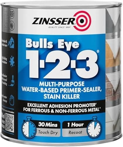 Image of Zinsser Bulls Eye 1-2-3 Primer-Sealer & Stain Killer 500ml Ready Mixed Colour - White