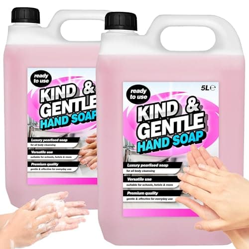 Image of 5 Litre Pink Pearlised Kind & Gentle Luxury Hand Soap Daily Handwashing Ideal For Office, Home, Restaurants & Commercial Washrooms (1)