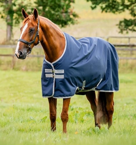 Image of Horseware Amigo Ripstop 900D Lite 0g Turnout Blanket Navy/Titanium Grey Blanket Size: 155 cm / 6'9