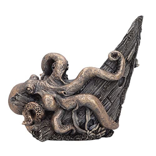 Image of Nemesis Now Release the Kraken Wine Bottle Holder, Bronze, 25.8cm