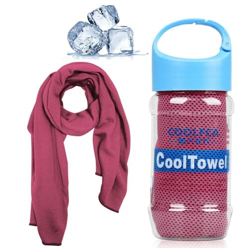 Image of VAKKI Cooling Towel, Ice Cold Sports Sweat Towels for Instant Relief Perfect Coolings Scarf Neck,Forehead, Wristband, Bandana, Stay Cool from Over Heating During All Kinds of Sport and Exercise