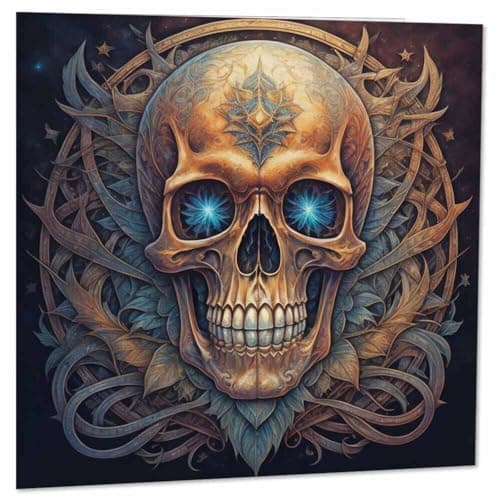 Image of Skull Greeting Card - Gothic Skull Card 145 x 145mm