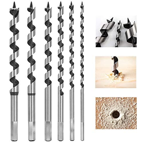 Image of flintronic 6-Piece Hex Drill Bits Set, 230mm Stainless Steel Auger Drill Bit Set for Woodworking, DRILL_BITS in 6, 8, 10, 12, 14, 16mm