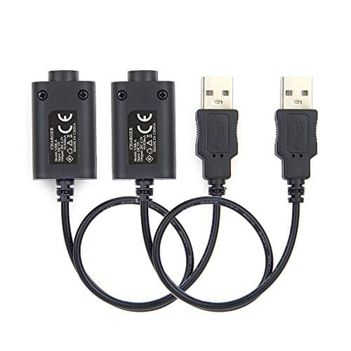 Image of FOXFIVES Electronic Cigarette 510 USB Charger Cable for Ego Ego-C Ego-T with 510 Thread E Cigarette Battery (2 Pack), Nicotine Free Empty Device