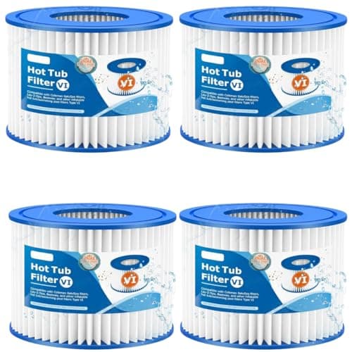 Image of FIND A SPARE 4x Replacement Hot Tub Filters – Compatible with Bestway Cartridge Type VI – Fits All Lazy Lay Z Spa Models (Hawaii, Miami, Paris, Vegas, Monaco, Palm Springs)