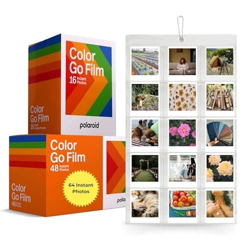 Image of Instant Camera Colour Print Film Bundle with Polaroid Go Film x64 Shots and Clikoze Wall Photo Album