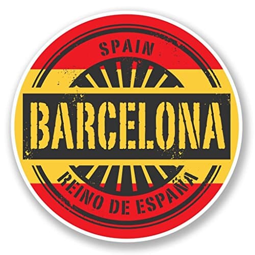 Image of 2 x 10cm/100mm Barcelona Catalunya Spain Window Cling Sticker Car Van Campervan Glass #6576