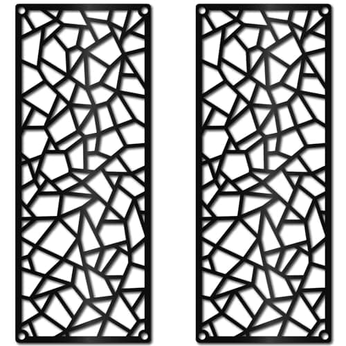 Image of CREATCABIN Geometric Metal Wall Art Mid Century Iron Wall Decor Aesthetic Living Room Bathroom Kitchen Garden Lighting Hallway Display Gift for Family Friends Housewarming Party Birthday 9.8x3.9 Inch