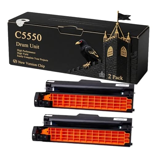 Image of C5550 Drum Unit Compatible for Okidata OKI C5550 MFP C5800 C5800dn C5800n C5900 C5900cdtn C5900dn C5900dtn C5900n Printers, With Chip, 30000 Pages, Vibrant Colours (2 Pack Black)