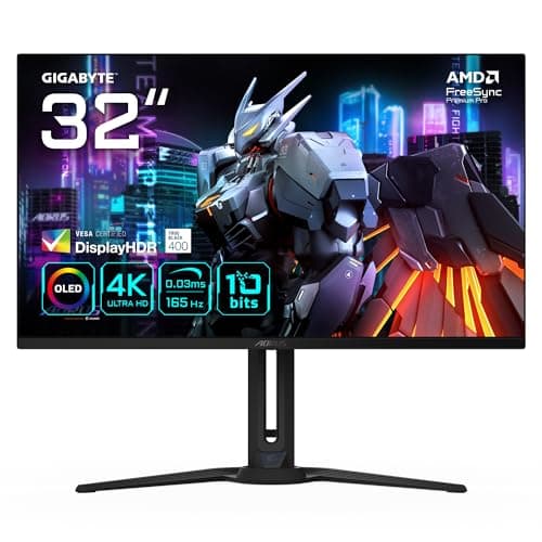 Image of Gigabyte AORUS FO32U 31.5" OLED 4K Ultra HD Gaming Monitor - 3840 x 2160(4K Ultra HD), 165Hz, 0.03ms, FreeSync Premium Pro, DisplayHDR 400 True Black, HDMI 2.1, DisplayPort 1.4