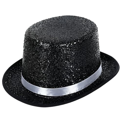 Image of powerking Top Hats for Men Women Adults, Shiny Tuxedo Costume Magician Hat Victorian Dress Up Christmas Topper Hats, Fancy Dress Party Headwear Accessory