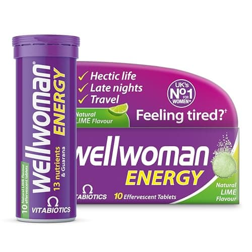 Image of Wellwoman Energy Lime - 10 Dissolving Multivitamins Effervescent Tablets for Woman, Natural Lime Flavour