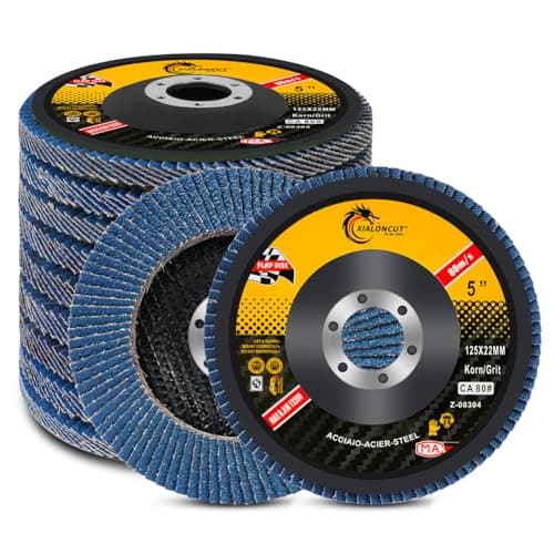 Image of Flintronic Flap Discs 125mm 40/60/80/120 Grit, 10 Pack Grinding Sanding Discs Wheel for Angle Grinder, Abrasive Discs for Stainless Steel, Cast Iron, Sheet Metal and Wood (Ø125mm x 22mm)